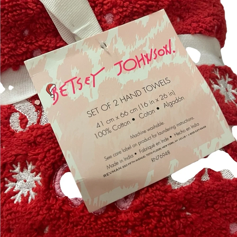 Betsey Johnson Red Festive Hand Towels